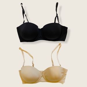 Joe Fresh 36D Convertible Strapless Bras Nude + Black